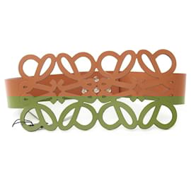Loewe-Ceinture en cuir découpée Anagram Loewe-Marron