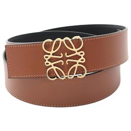 Loewe Anagram Ledergürtel Braun Schwarz