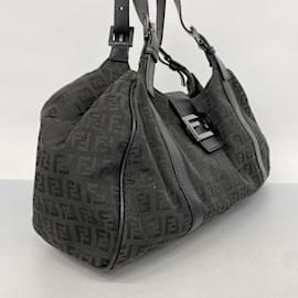 Fendi-Fendi Zucchino Nylon Canvas Handbag-Black