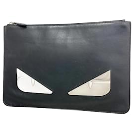 Fendi-Fendi Black Leather Clutch Bag-Black