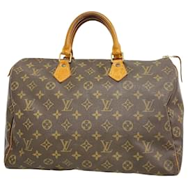 Louis Vuitton-Louis Vuitton Monogram Speedy 35 Handbag-Brown