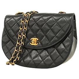 Chanel-Chanel Black Lambskin Shoulder Bag-Black