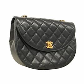 Chanel-Chanel Black Lambskin Shoulder Bag-Black