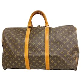 Louis Vuitton-Louis Vuitton Boston Bag Monogram Keepall 50-Brown