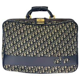 Christian Dior-Christian Dior Vintage Trotter Handbag-Beige,Navy blue