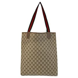 Gucci-Gucci Vintage Sherry Line Tote Bag-Brown,Beige