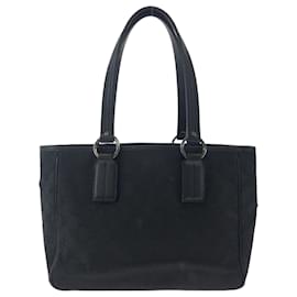 Gucci-Gucci Black GG Canvas Tote Bag-Black