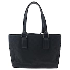 Gucci-Gucci Black GG Canvas Tote Bag-Black
