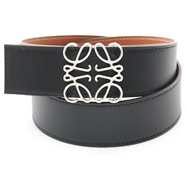 Loewe Anagram Leather Belt Brown Black