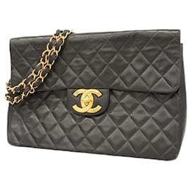 Chanel-Chanel Black Lambskin Shoulder Bag-Black