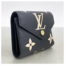 Louis Vuitton-Louis Vuitton Tri-fold Wallet-Black,Beige