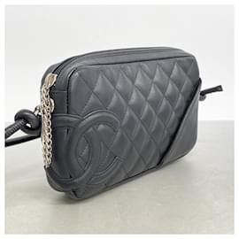 Chanel-Chanel Black Lambskin Shoulder Bag-Black