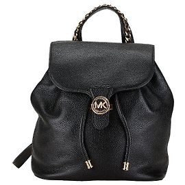 Michael Kors MINA Leather Backpack Black Black