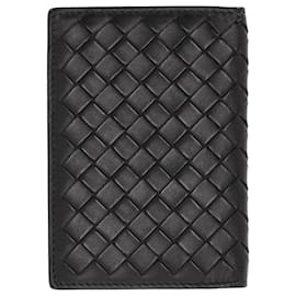 Bottega Veneta- Bottega Veneta Intreciatto Card Holder in Brown Leather-Black