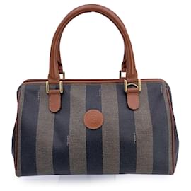 Fendi-Sac à main en tissu vintage Fendi Double F-Marron