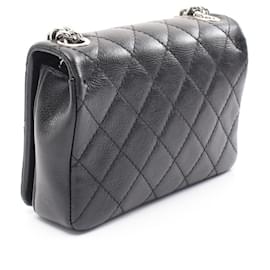 Chanel-Chanel Leather Matelasse Single Flap Shoulder Bag 25365095-Black