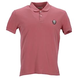 Alexander Mcqueen- Alexander Mcqueen Skull Polo Shirt in Pink Cotton-Brown,Pink