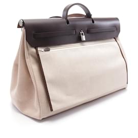 Hermès-Hermes Toile GM Évelyne Zip 50 Retourné Cabin Handbag U Stamp (2022)-Brown,Beige