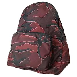 Coach-Coach Nylon Camouflage Foldable Backpack Red Black-Red