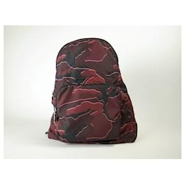 Coach-Coach Nylon Camouflage Foldable Backpack Red Black-Red