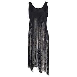 Top de lienzo negro con flecos Proenza Schouler Negro