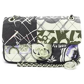 Chanel-Chanel Cotton Jersey Mini Matelasse 20 Shoulder Bag 19432884-Black
