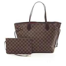 Louis Vuitton-Louis Vuitton Damier Ebene Neverfull MM Tote Bag N41358-Brown