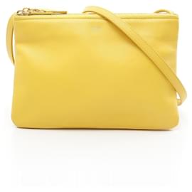 Céline-Celine Leather Trio Small Shoulder Bag 187603BEB-Yellow