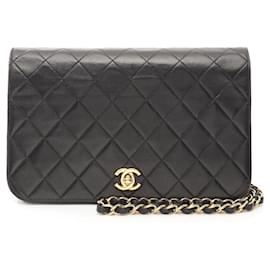 Chanel-Chanel Lambskin Matelasse Full Flap Shoulder Bag 8220044-Black