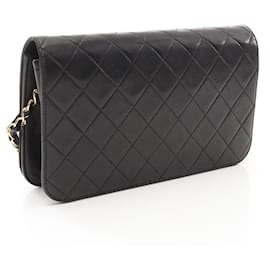 Chanel-Chanel Lambskin Matelasse Full Flap Shoulder Bag 8220044-Black