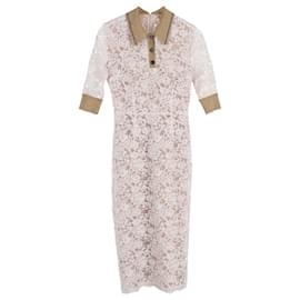 Alessandra Rich-Alessandra Rich Lace Midi Dress in White Cotton-White