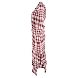 Theory-Theory Plaid Shirt Dress in Red Cotton-Other