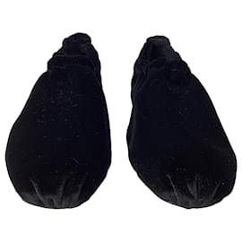 Khaite- Khaite Logan Ballet Flats in Black Velvet-Black
