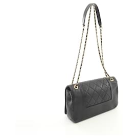 Chanel-Chanel Leather Mademoiselle Matelasse Shoulder Bag A93084-Black