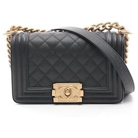 Chanel-Chanel Caviar Skin Boy Chanel Shoulder Bag A67085-Black