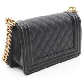 Chanel-Chanel Caviar Skin Boy Chanel Shoulder Bag A67085-Black