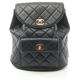 Chanel-Chanel Lambskin Matelasse Backpack A10177-Black
