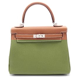 Hermès-Sac à main Hermes Togo Kelly 25 044624CK Timbre B (2023)-Métallisé,Bronze
