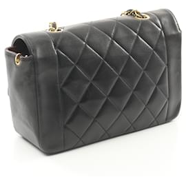 Chanel-Chanel Lambskin Diana Flap Shoulder Bag A01164-Black