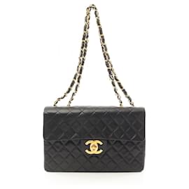 Chanel-Chanel Lambskin Deauville Matelasse34 Shoulder Bag A01094-Black