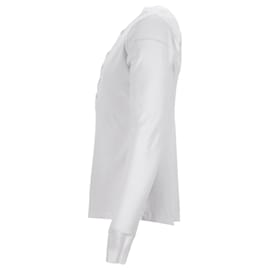 Tom Ford-T-shirt à manches longues côtelé Tom Ford en coton blanc-Blanc,Écru