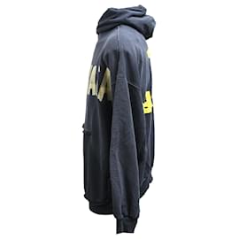 Balenciaga- Balenciaga Tape Type Ripped Pocket Hoodie in Black Cotton-Black