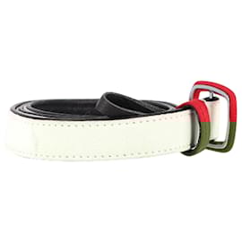Alessandra Rich-Alessandra Rich Colorblock Belt in White Leather-White
