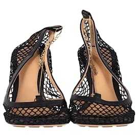 Bottega Veneta-Bottes Veneta Stretch en maille noire et cuir-Noir