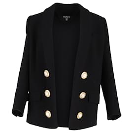 Balmain-Balmain Double-Breasted Blazer in Black Wool-Black
