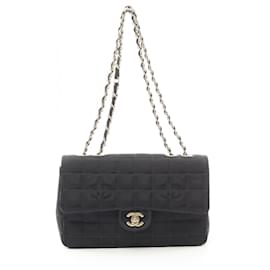 Chanel-Chanel Leather × Nylon Canvas New Travel Line Shoulder Bag A15285-Black