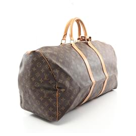 Louis Vuitton-Louis Vuitton Monogram Keepall 55 Boston Bag M41424-Brown