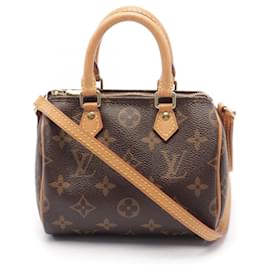 Louis Vuitton-Louis Vuitton Monogram Nano Speedy Shoulder Bag M61252-Brown