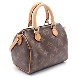 Louis Vuitton-Louis Vuitton Monogram Nano Speedy Shoulder Bag M61252-Brown