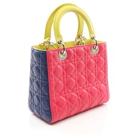 Christian Dior-Dior Leather Lady Dior Handbag-Pink